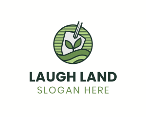 Shovel Sprout Lawn logo design