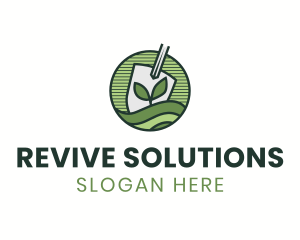 Shovel Sprout Lawn logo design