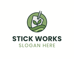 Shovel Sprout Lawn logo design