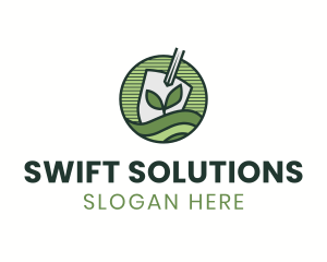 Shovel Sprout Lawn logo design