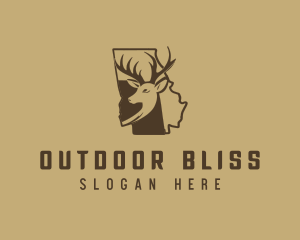 Deer Moose Map logo design