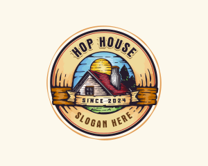 Retro House Property logo design