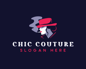 Hat Woman Cigarette logo design