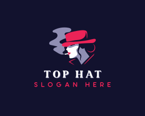 Hat Woman Cigarette logo design