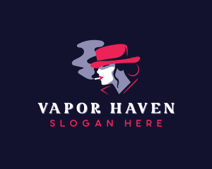 Hat Woman Cigarette logo design