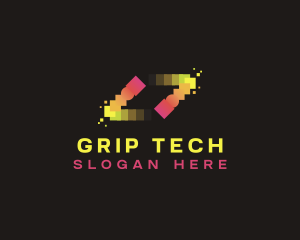 Motion Tech Pixel logo design