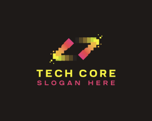 Motion Tech Pixel logo design