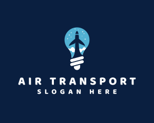 Lightbulb Airplane Travel logo design