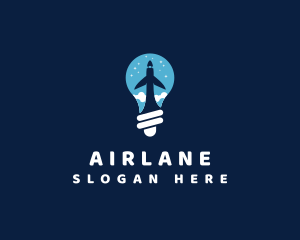 Lightbulb Airplane Travel logo