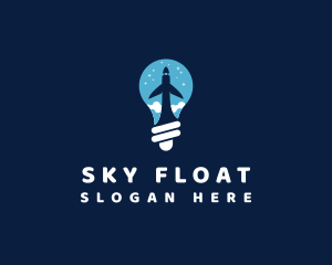 Lightbulb Airplane Travel logo design