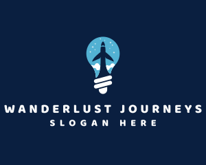 Lightbulb Airplane Travel logo