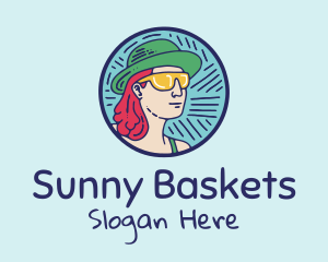 Colorful Sunnies Girl logo design