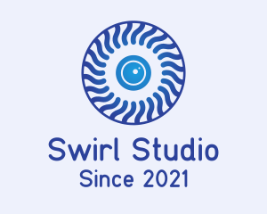 Blue Camera Swirl logo design