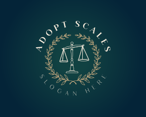 Legal Justice Scale Wreath logo design