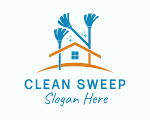 Clean Broom Housekeeping  logo design