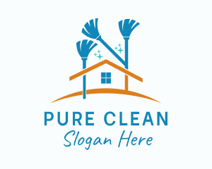 Clean Broom Housekeeping  logo design