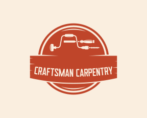 Carpentry Chisel Drill logo design