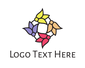 Colorful Tulip Flowers logo