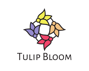 Colorful Tulip Flowers logo