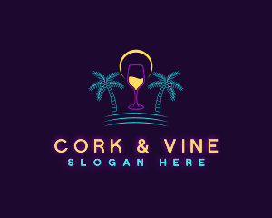 Nightclub Beach Cocktail logo design