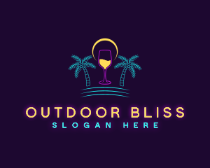 Nightclub Beach Cocktail logo design