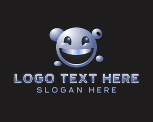 Virtual - 3D Cyber Smiley logo design