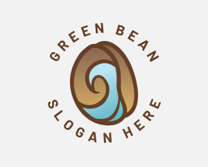 Coffee Bean Wave logo design