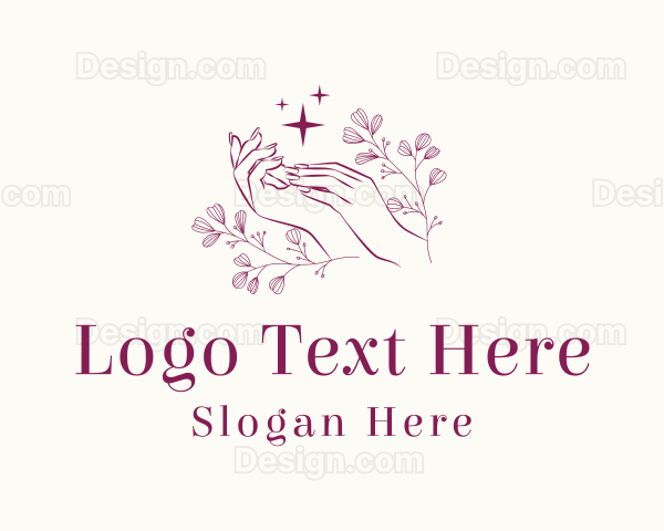 Whimsical Hand Floral Wordmark Logo