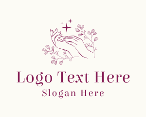 Whimsical Hand Floral Wordmark logo