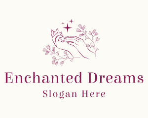 Whimsical Hand Floral Wordmark logo