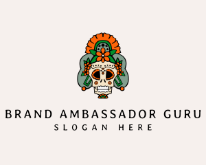 Mexican Floral Skull  logo design