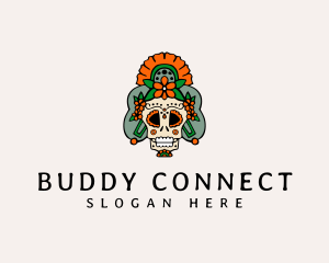 Mexican Floral Skull  logo design