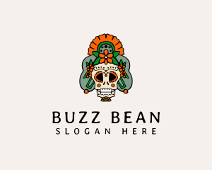 Mexican Floral Skull  logo design