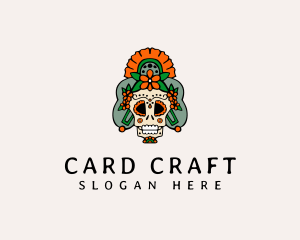 Mexican Floral Skull  logo design