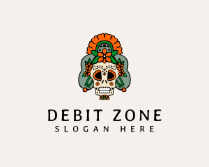 Mexican Floral Skull  logo design