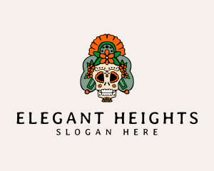 Mexican Floral Skull  logo design