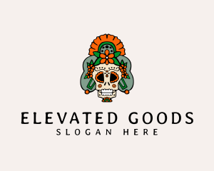 Mexican Floral Skull  logo design