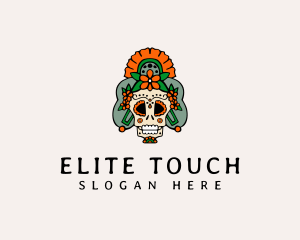 Mexican Floral Skull  logo design