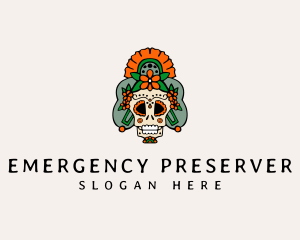 Mexican Floral Skull  logo design