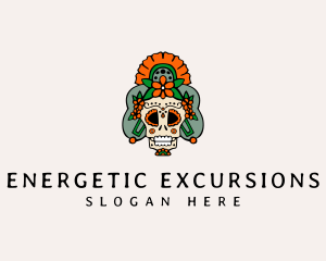 Mexican Floral Skull  logo design