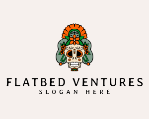 Mexican Floral Skull  logo design