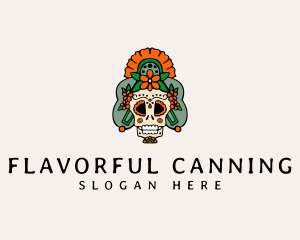 Mexican Floral Skull  logo design