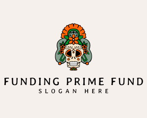 Mexican Floral Skull  logo design