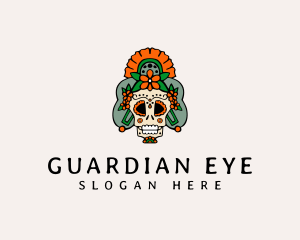 Mexican Floral Skull  logo design