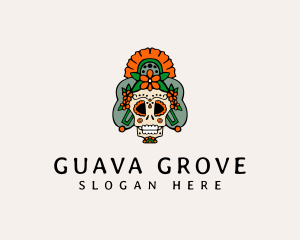 Mexican Floral Skull  logo design