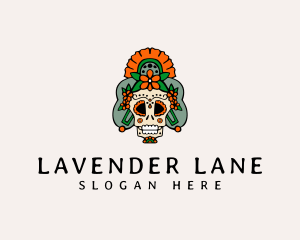 Mexican Floral Skull  logo design