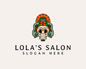 Mexican Floral Skull  logo design