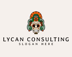 Mexican Floral Skull  logo design