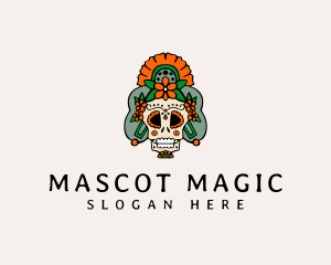 Mexican Floral Skull  logo design