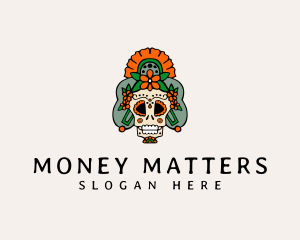 Mexican Floral Skull  logo design